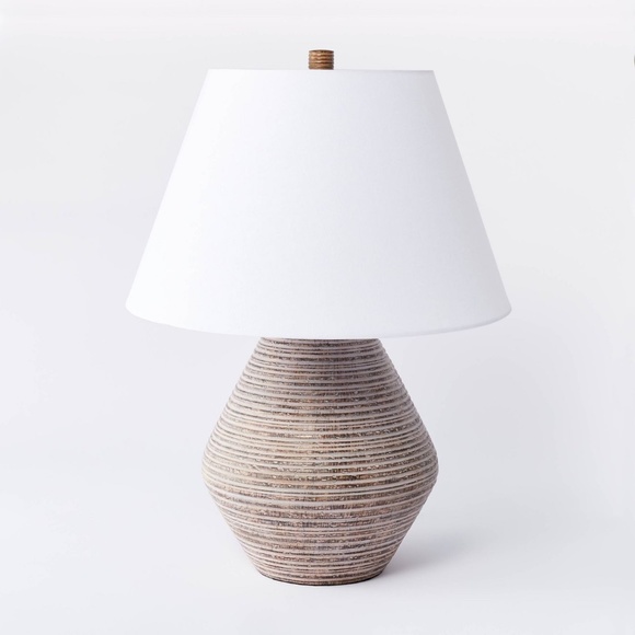 Studio McGee Threshold ceramic table lamp tan - Picture 1 of 7